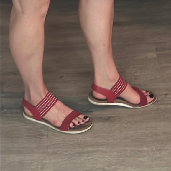 Red Strappy Sandals - Picture 8 of 9